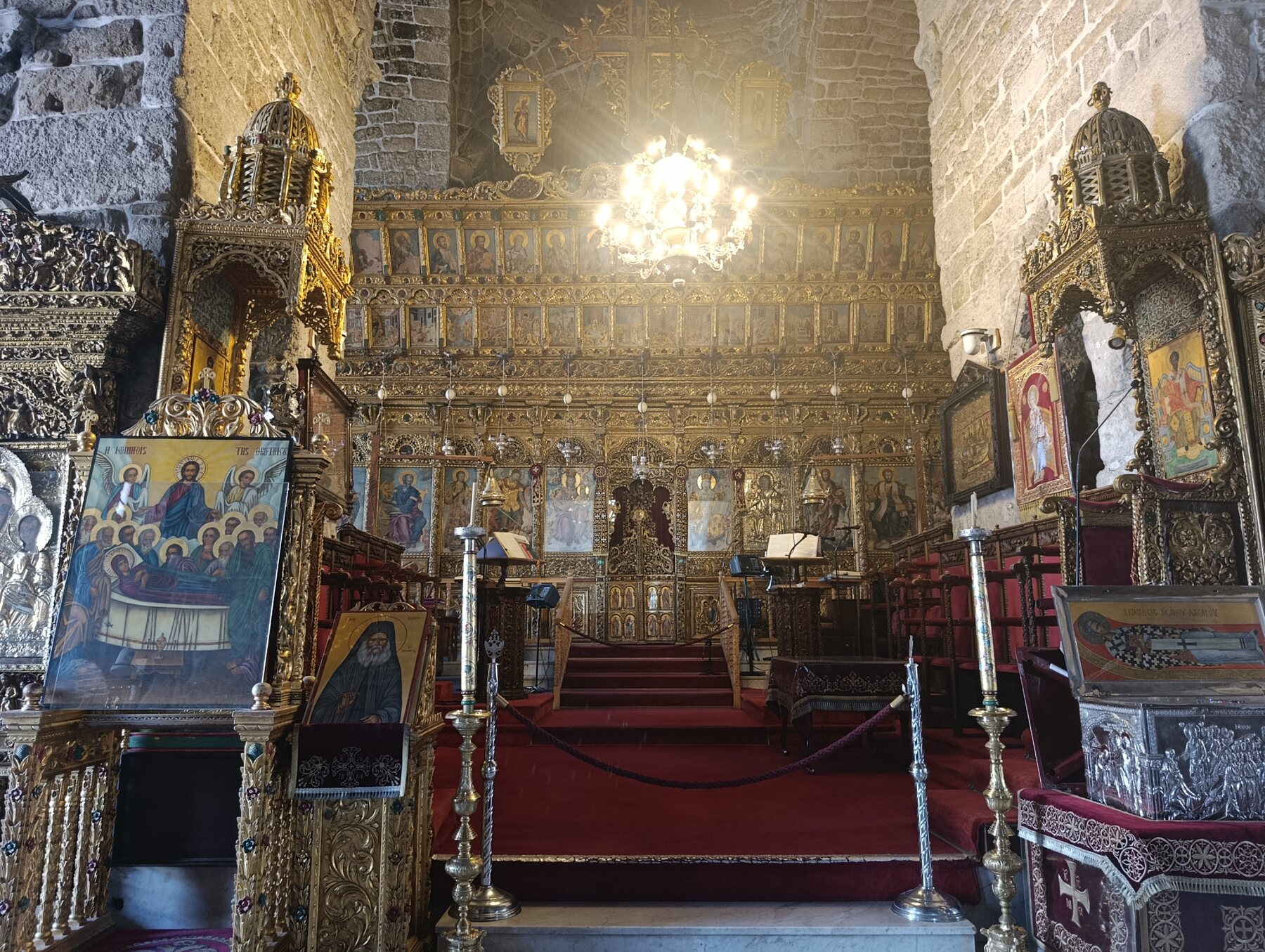 Ornate interior and iconostasis of the Church of Saint Lazarus