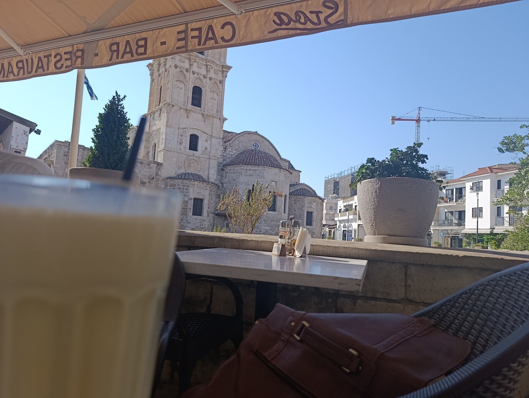 View of Saint Lazarus Church from a café in the square